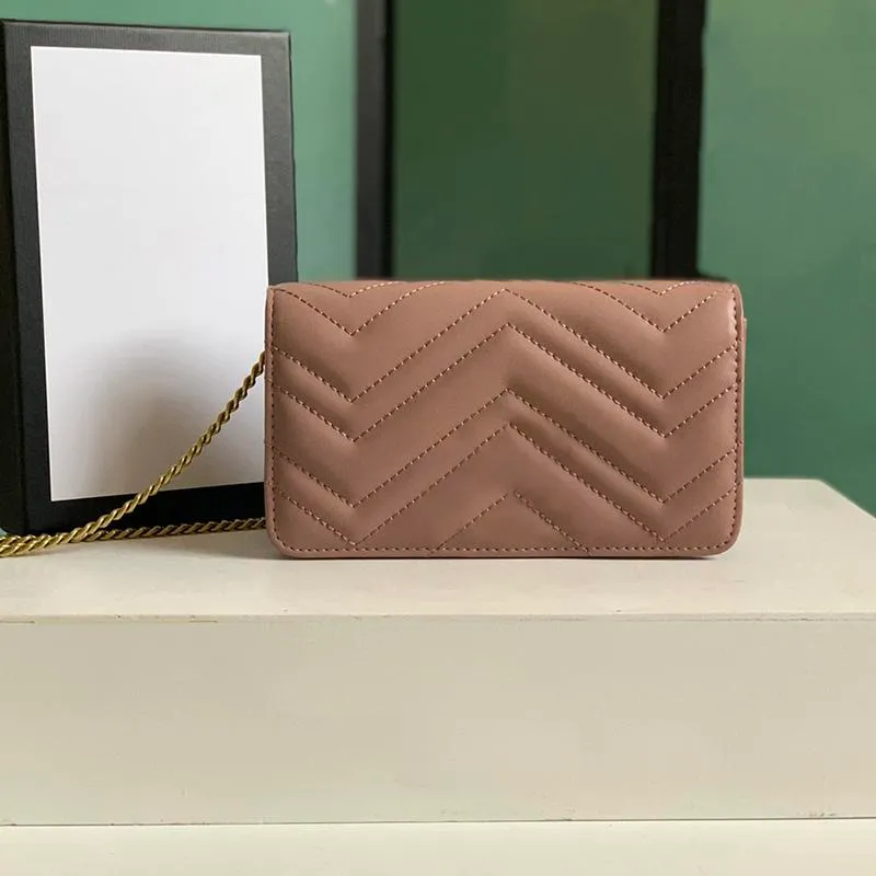 466492 Kobiety luksusowe projektanci mini portfele szycia nić skórzane torby na ramię mody torebki łańcuch crossbody karta SLO244U