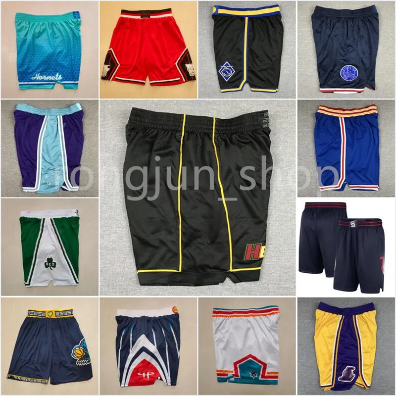 2022 75: e Diamond Stitched New Basketball Shorts Toppkvalitet Vit Svart Lila Blå Gul Grön Sport Shorts Mens Storlek S-XXL