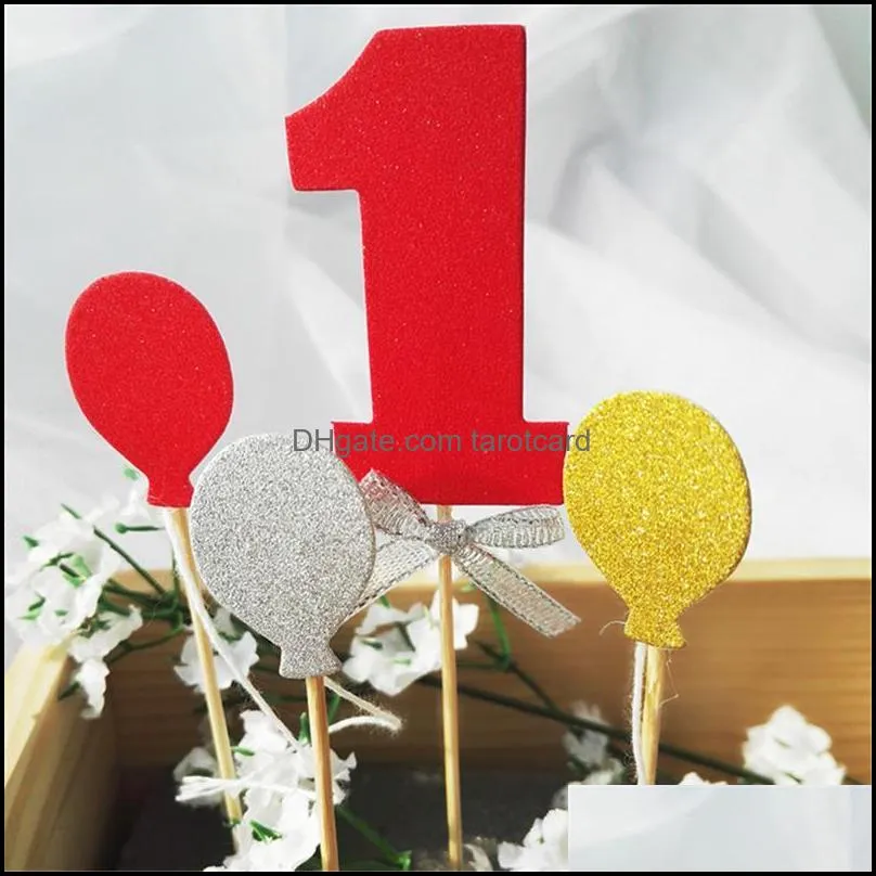 Altre forniture per feste festive 1 set personalizzato numero uno cake topper kit glitter numeri matrimonio babyshower compleanno cupcake drop delive