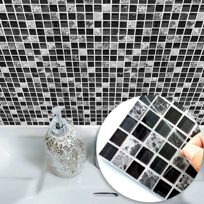 Funlife Kitchen Decoration Adhesive Mosaic Tile Sticker Bathroom Wall Vinyl Wallproal pour carreaux Panneau PVC Splashback 220607
