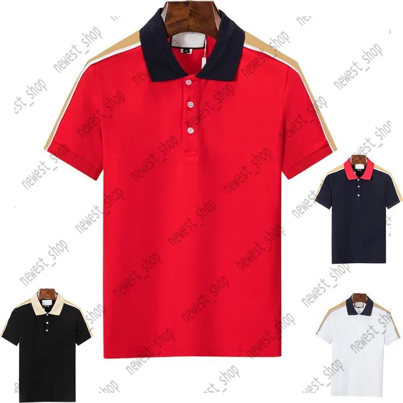 22ss Europa Italia letra impresa Polo Camiseta High Street Manga corta Correas Solapa polos camisas Pareja Mujer Hombre Diseñadores de moda camisetas de lujo