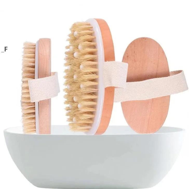 Cleaning Brushes Bath Brush Dry Skin Body Soft Natural Bristle SPA The Wooden Shower Without Handle Fast Delivery BBA13469