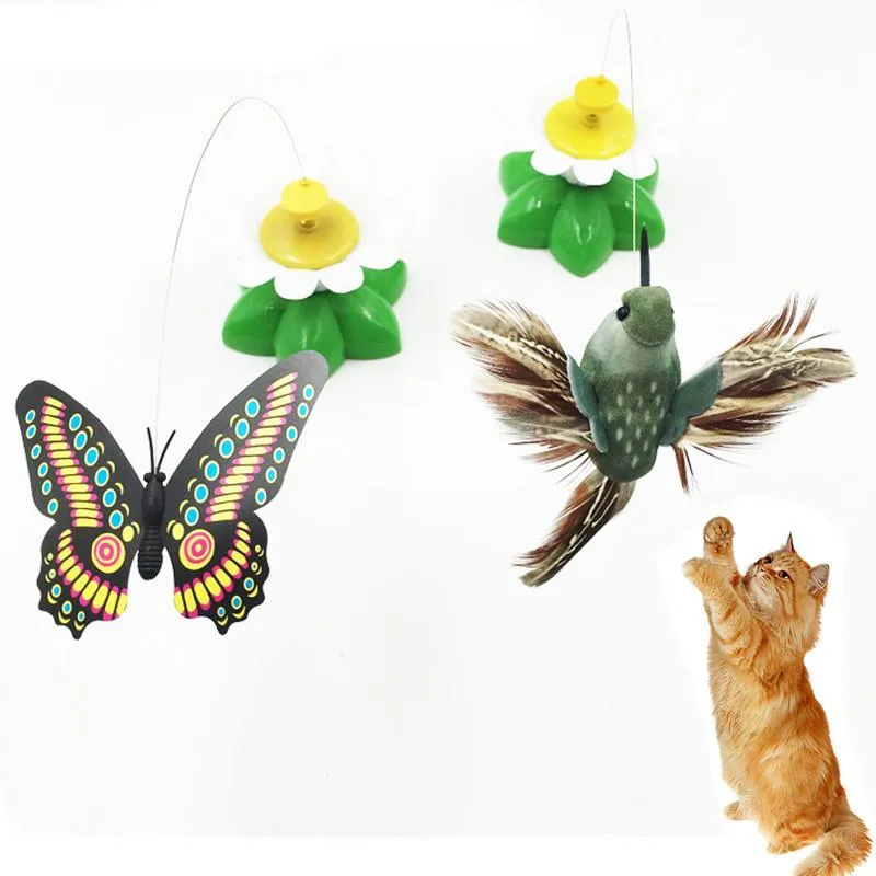 Cat Toys Cute Electric Rotating Colorful Futterfly Bird Funny Dog Scratch Toy för små katter Intelligens TAINNCATCAT