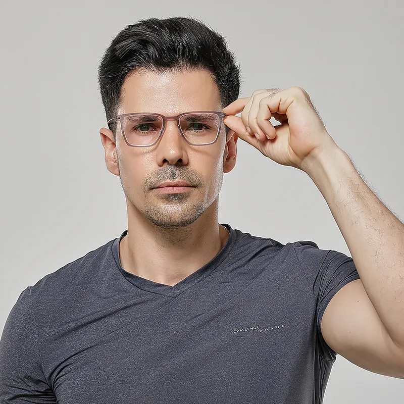 남성 디자이너 선글라스 티타늄 스퀘어 처방전 프레임 컴퓨터 안경 차단 게임 광학 안경 안경
