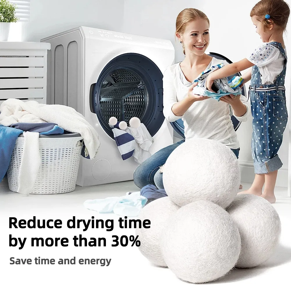 Sublimation Laundry Products Reusable Wool Dryer Balls Softener Laundrys Home Washing 4/5/6cm Fleece Dry Kit Ball Useful Washing Machine Accessories