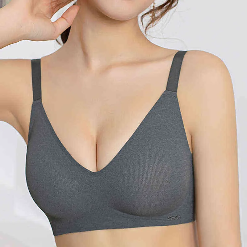 Strisce di supporto morbide Intimo delicato sulla pelle Comodo aderente Senza anello in acciaio Raccolto Reggiseno in lattice con bella schiena T220726