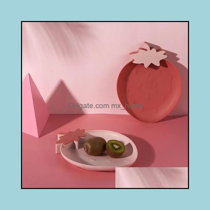 creative european stawberry shape fruit plates office home living room coffee table small plate for candy chocolate nuts dish paf11189