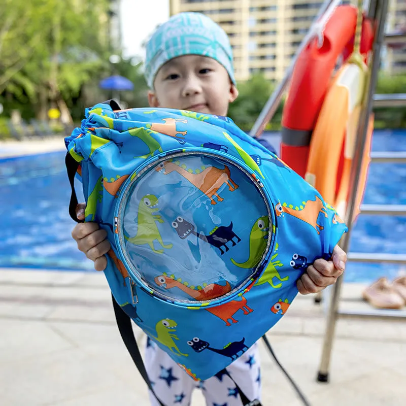 Childrens Swimming Bag Wet Dry Waterproof Drawstring Toy Storage