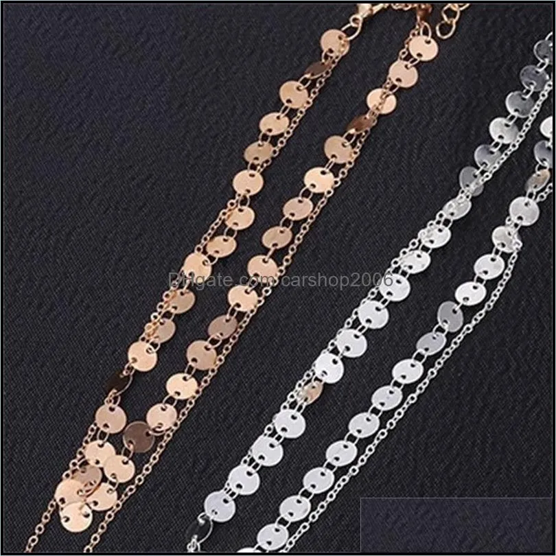 Fashion Gold Coin Layered Necklaces For Women Charm Choker Necklace 2893 Q2