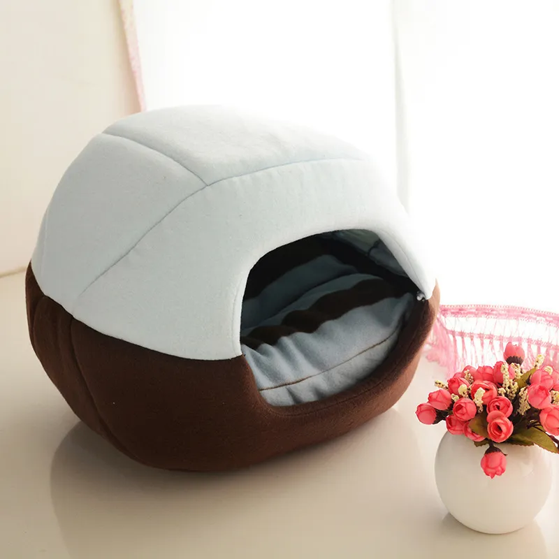 2 använder vikbar mjuk varm Pet Cat Bed Dog for Dogs Cave Puppy Sleeping Mat Pad Nest Filt S S HUS Y200330