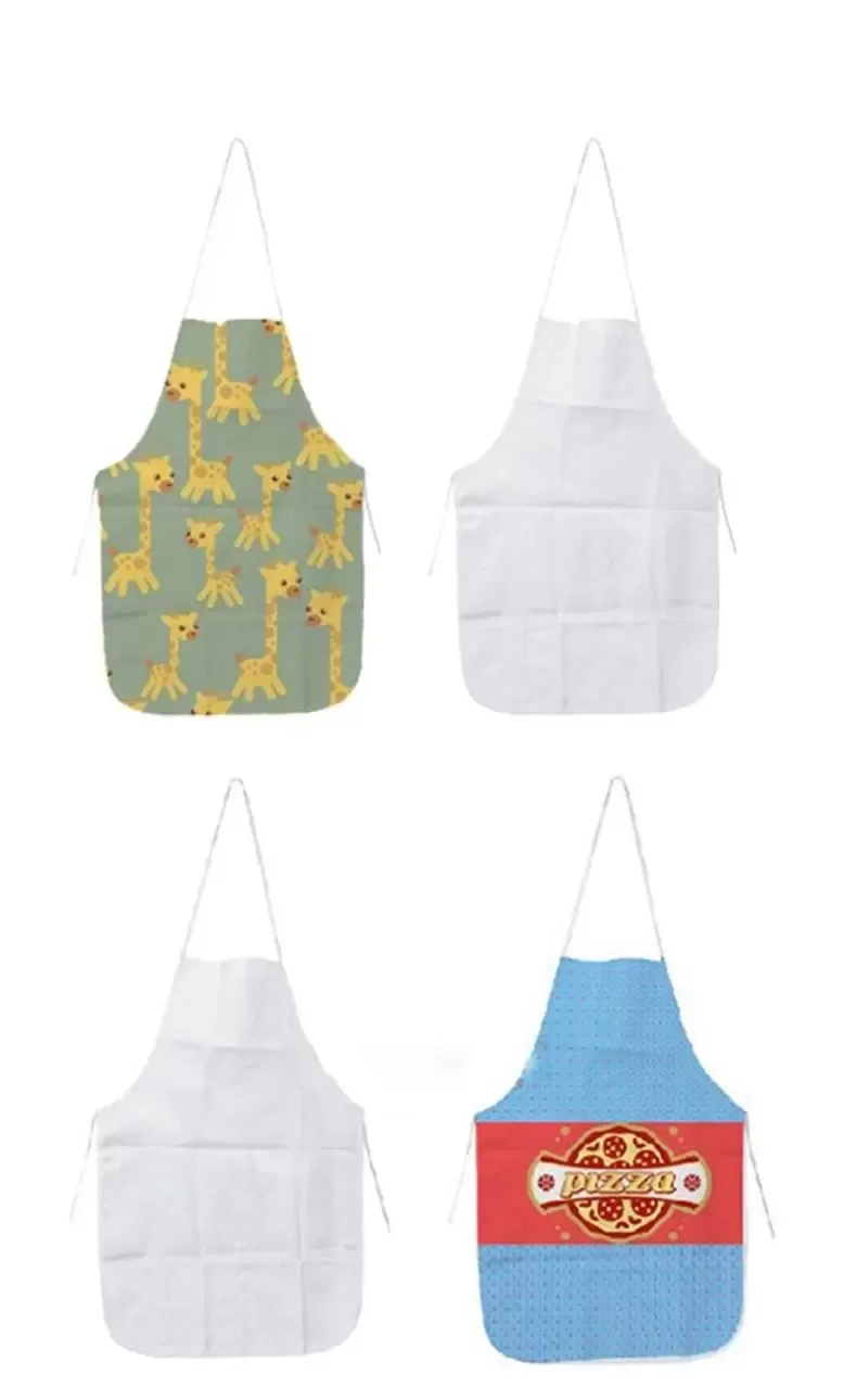 Heat Transfer Kitchen Apron Polyester Home Sublimation Blank Half Length Sleeveless Aprons DIY Creative Gift
