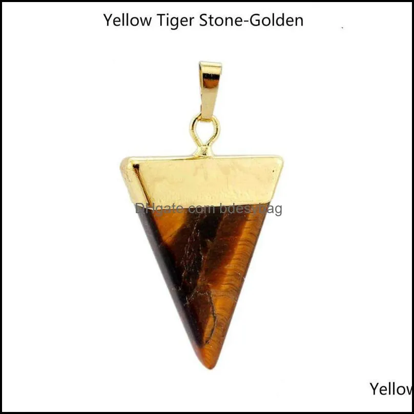 pendant necklaces natural stone triangle necklace green tangling used for jewelry making diy accessories