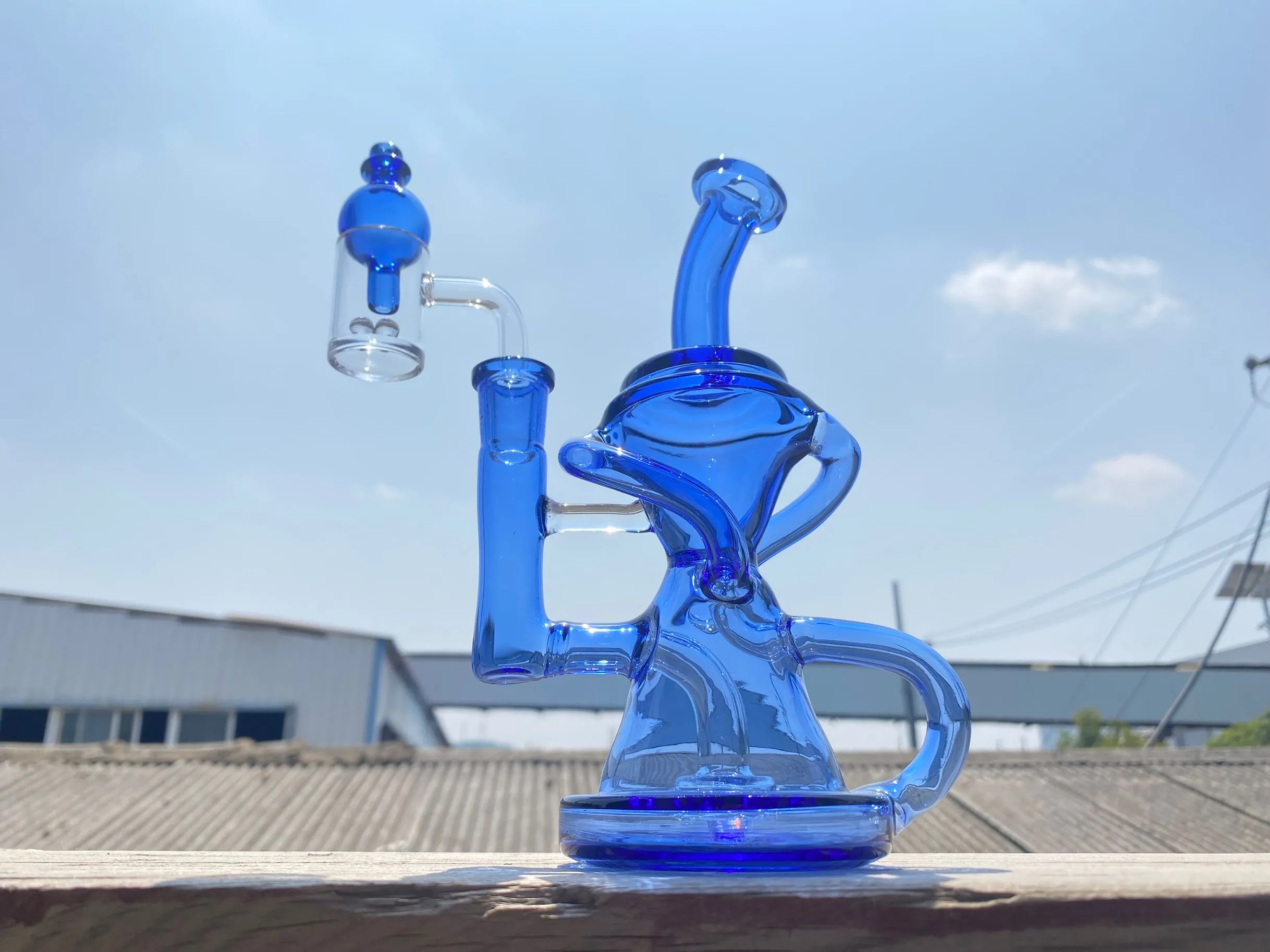 Pipes pour fumer, recycler, bleu, joint de 14 mm, nettoyer en grande quantité