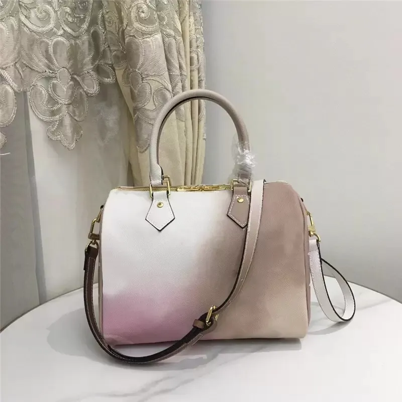 Designer luxury handbags purse totes New Spring In The City On Go Pm Sunrise Pastels Speedy Bandouliere 25 Hand Bag Shoulder Pastel M40391 M20502 Bags