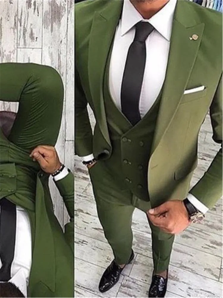 Green coat pant design sale
