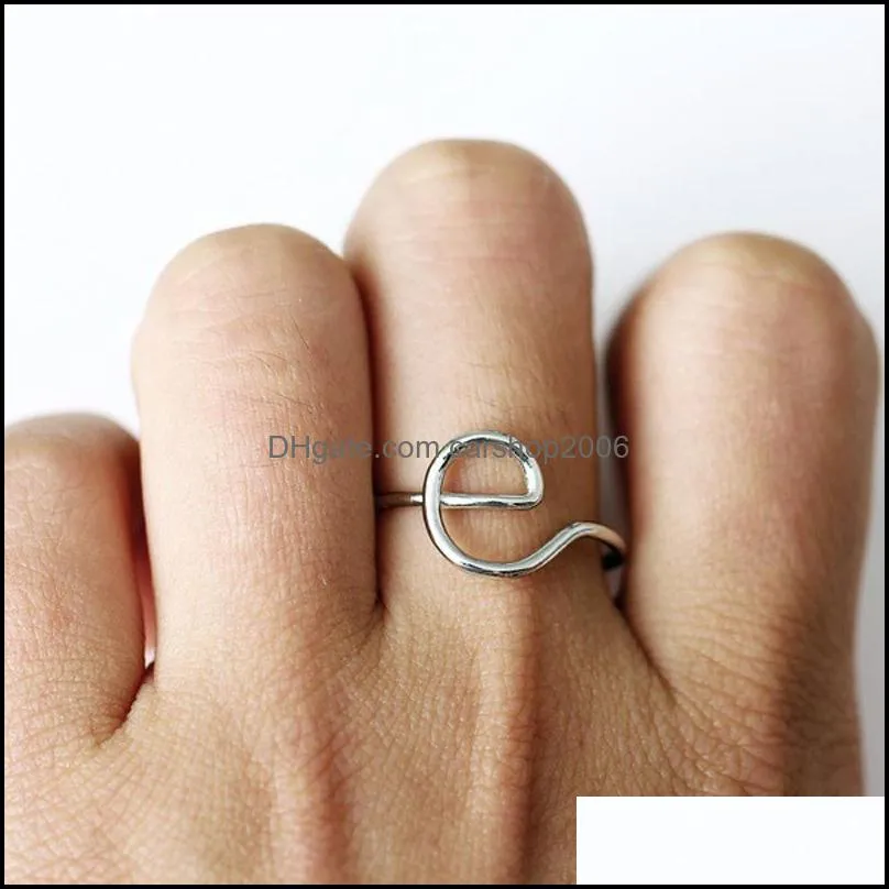 letter rings silver band ring hot sale finger rings for women girl party gift fashion jewelry wholesale free shipping 0012wh