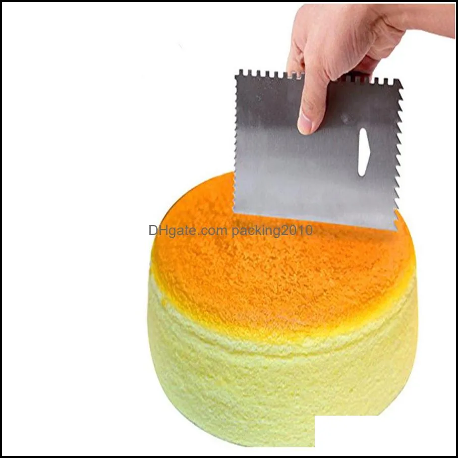 Baking utensils stainless steel cake scraper trapezoidal cream