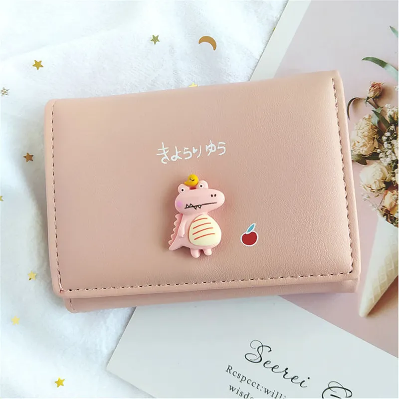 Coin Purses New Ins Mini Personality Cute Leather Wallet Korean Version Of The Lady Cross-border Short Small Three Fold Wallet