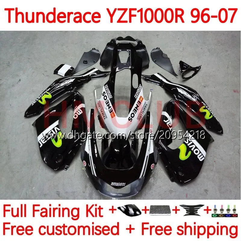 Bodywork For YAMAHA YZF1000R Thunderace YZF 1000R 1000 R 96-07 Body 8No.0 YZF-1000R 96 97 98 99 00 01 02 07 YZF1000-R 1996 2003 2004 2005 2006 2007 Fairing Movistar Black