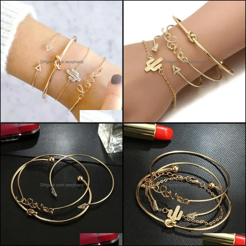 cactus bracelet triangle opening love diamond bracelet four sets of suit manufacturers