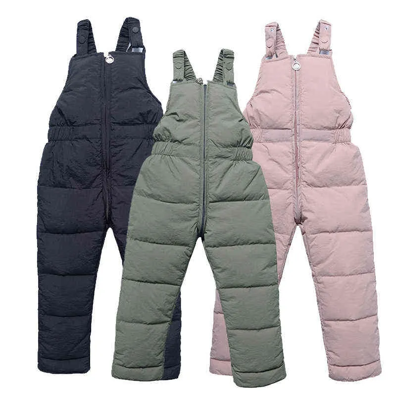 Cold Winter Warm Kids Overall Pants For Girls Boys Thick Pants Cotton Filling Toddler Pants For 1-5 Year Kids Jumpsuit J220718