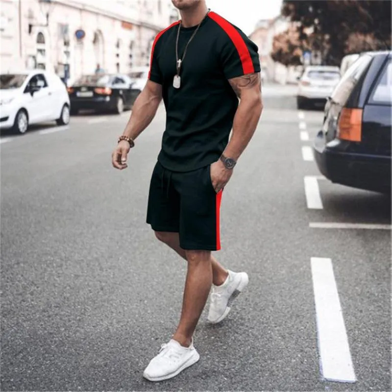 Survêtements pour hommes Été T-shirt à manches courtes et shorts Hommes 2 pièces Tenues Survêtement surdimensionné T-shirt Ensembles Casual Streetwear Sportswear T-S