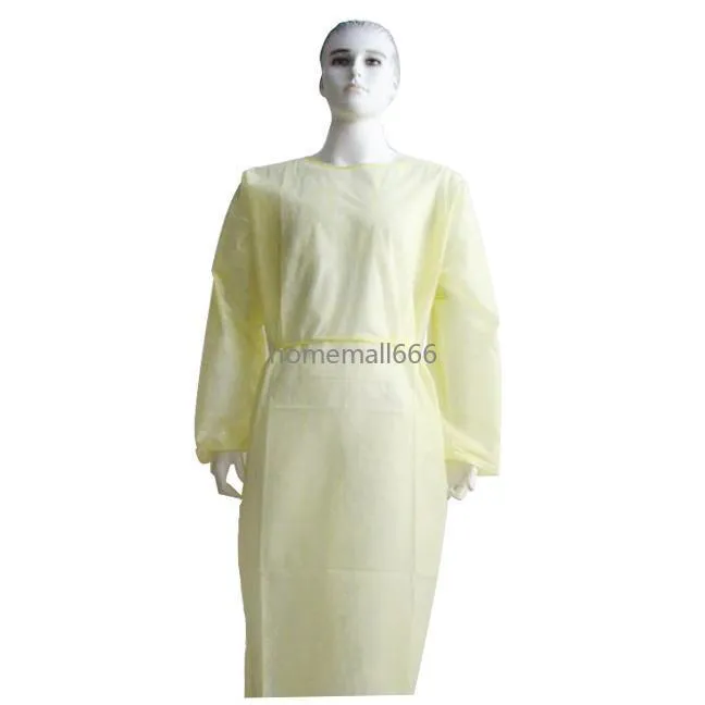 DHL 1PC 12 uur scheepsschort niet-geweven bescherming jurk 2 kleuren unisex wegwerp beschermende kleding stofdichte jurk keuken schort fy4001 aa