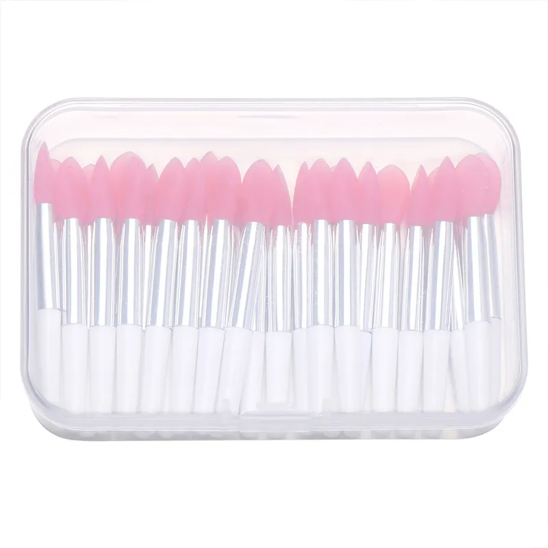 30Pcs Silicone Lip Brush Exfoliating stick With Film Dust proof Cover Plump Smoother Applicator Cosmetic Tool 220722