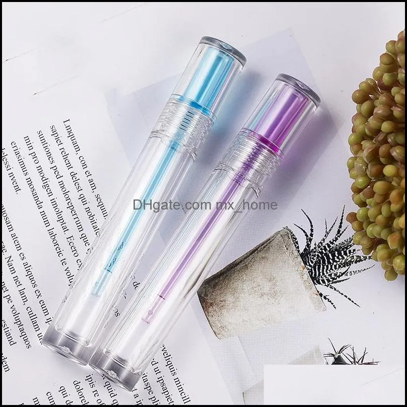 5ml Color Empty Lip Gloss Tubes bottle Mini Refillable Lips Balm container with brush Plastic cosmetic packaging