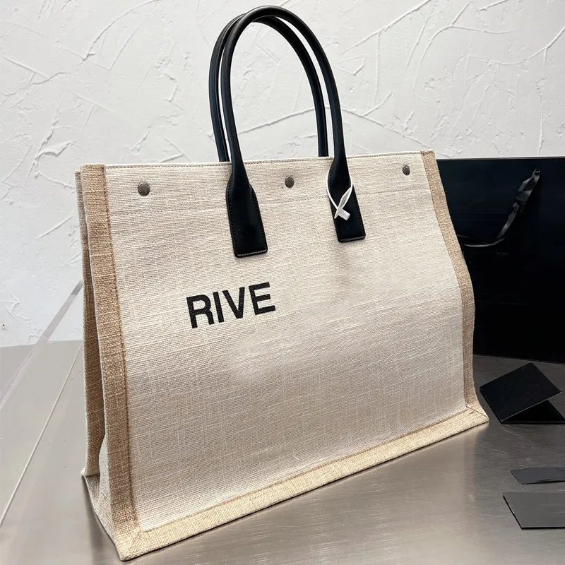 Borse da donna Tote Shopping Bag Dare Gauche Tasca di grande capacità Lettera di moda Manico in pelle Borsa da spiaggia in tela Cestino di verdure