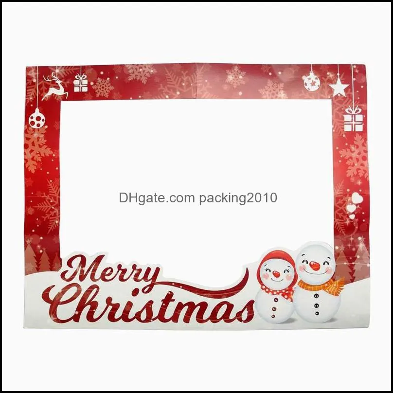 Other Event Party Supplies Festive Home Garden Diy Po Frame Christmas Paper Booth Props Merry Picture Selfie Background Decoration Drop De