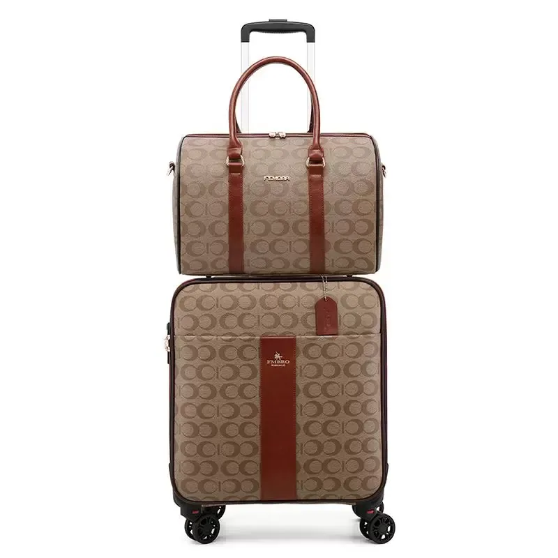 Suitcases Leather Suitcase Set Ladies Fashion Rolling With Handbag Men's Luxury Trolley Luggage Travel Bag Carry-on