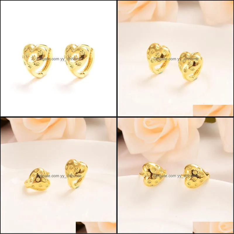 Stud Gold Fashion Jewellery Heart Shape Earrings Gift For Women Men Earring Party Wedding Bridal Jewelry Christmas Gifts1