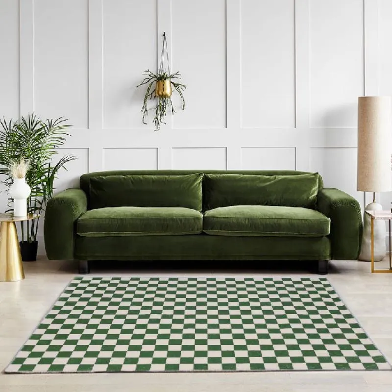 Mattor modern minimalistisk nordisk girly rutig vardagsrum matta sovrum stort område dekorativt matta fashionabla fluffiga mjuka golv matcarpets c