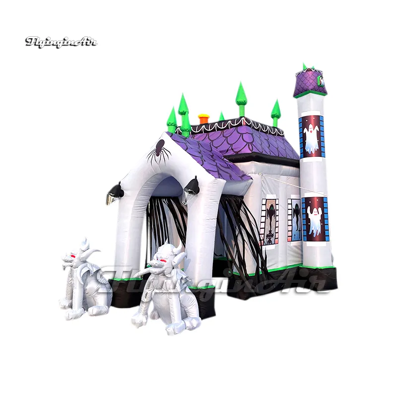 Outdoor Halloween Inflatable Tunnel Entrance Ghost Castle With Goblins ...