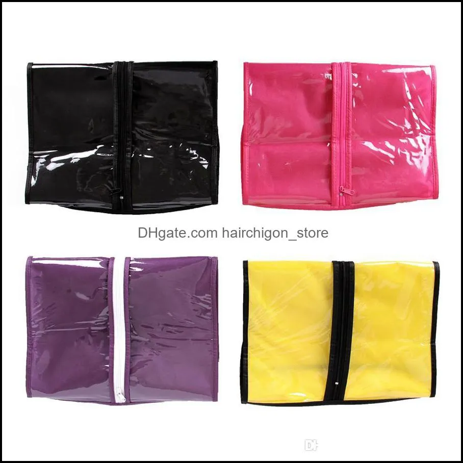 1Pcs Pink/Black/Yellow/Purple Hair Extensions Wigs Storage Bag with Wig Hanger for Weft & Clip In Hair Extension