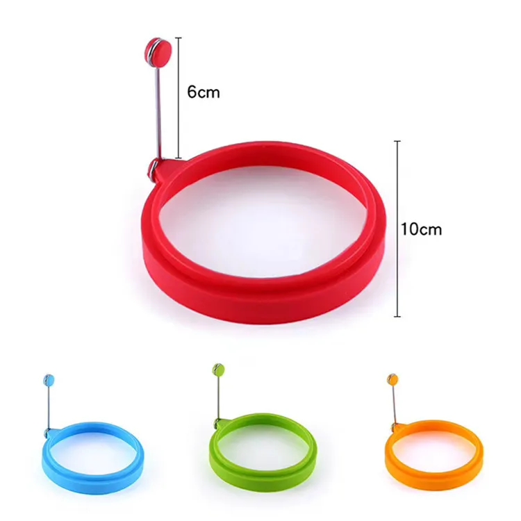 Round Fry Egg Ring Poach Mold Silicone Egg Molds Heart Shape Egg Tools