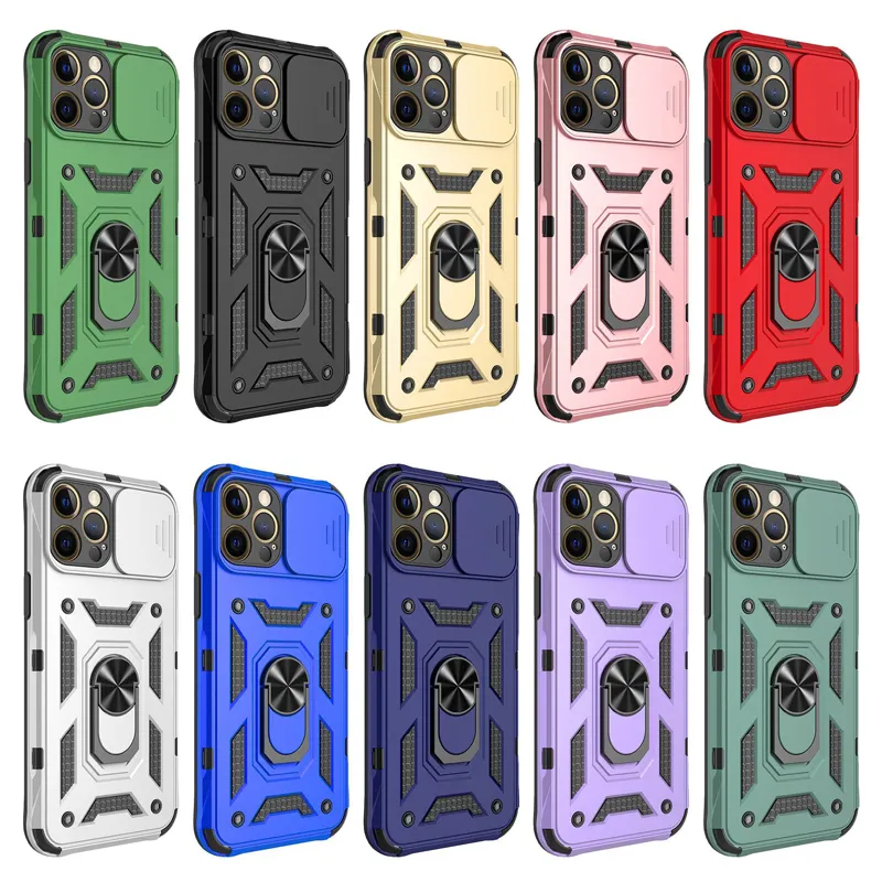 Alloy Metal Magnetic Ring Magnetic Cases Camera Protection For iPhone 13 Pro Max 12 11 XR XS 8 Plus Samsung S21 FE S22 Ultra A03 Core A13 A23 A33 A53 A73 A22 A32 A72 A52 A12