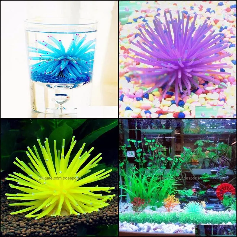 10cm Silicone simulation artificial fish tank aquarium fake coral plant underwater aquatic Sea Anemone ornament decoration accessory