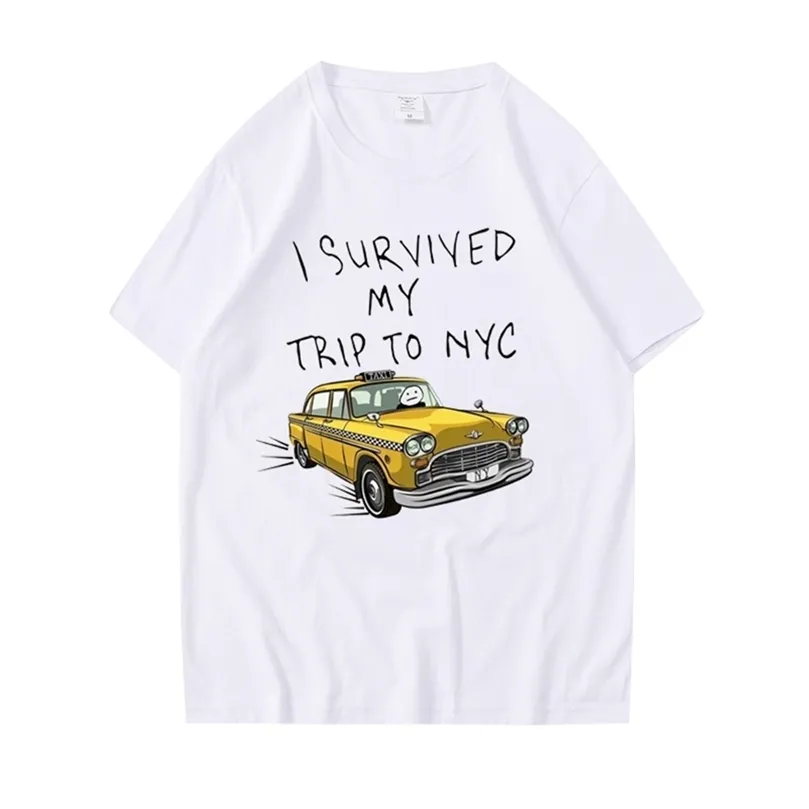 TOM HOLLAND TESE TESE STY STYLNE Przeżyłem moją podróż do NYC Print Tops Casual 100 Cotton Streetwear Men Kobiety Unisex Fashion T Shirt 220618