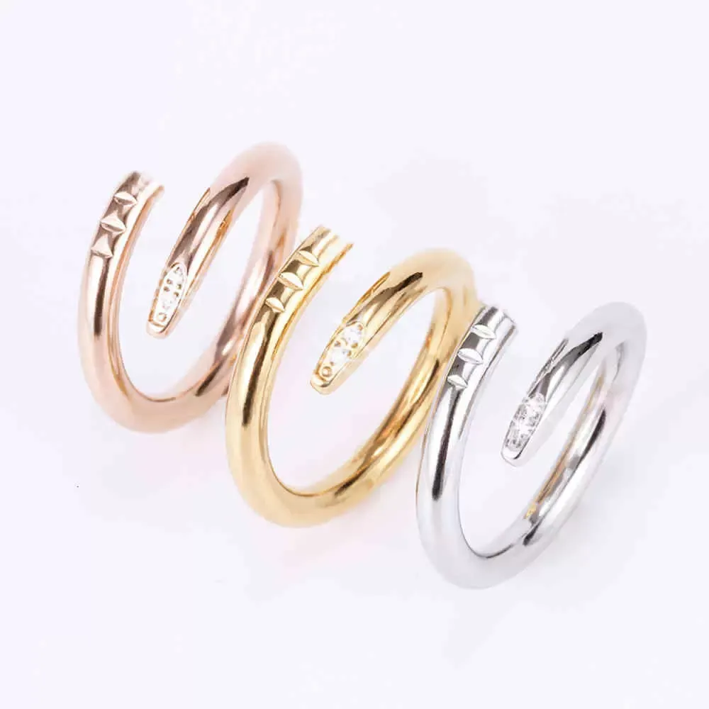 Designer Love Ring Luxury Jewelry Nail Rings for Women Men Titanium Steel Eloy Gold-Plated Process Fashion Accessories Fade Never Fade