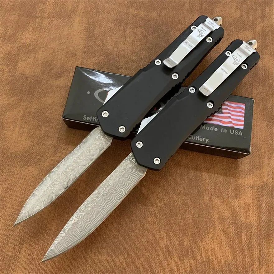 Large MT A07 Double action out the front Automatic Knives Damascus Steel EDC tactical Pocket knife bm42 camping gear knifes with sheath