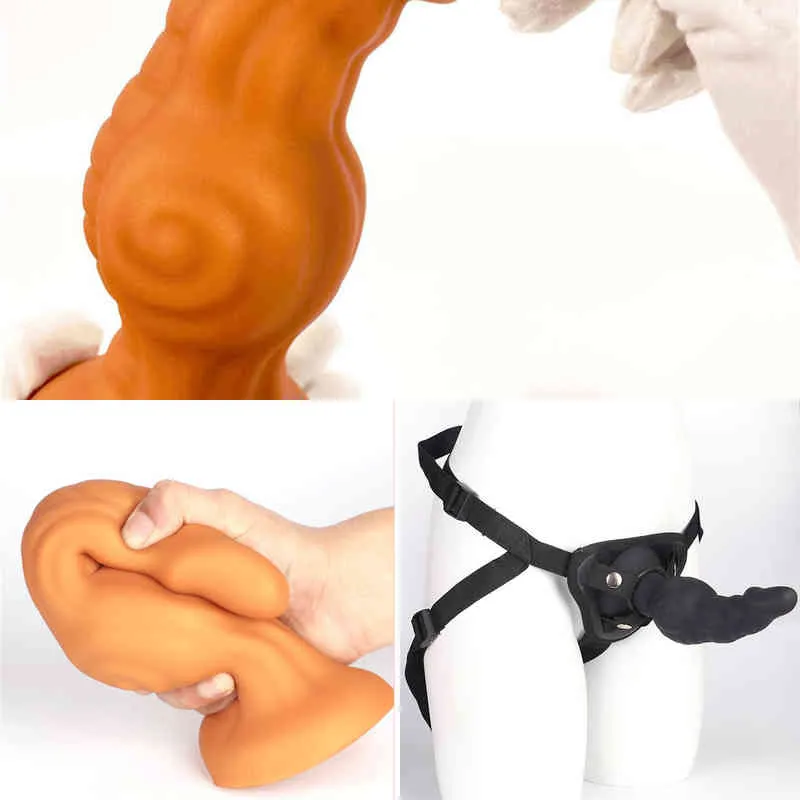 NXY Anal brinquedos de silicone macio grande massageiro de massageiro Estimulação de vagina enorme vibrador expansão adulta sexo erótico de sexo eu 220506