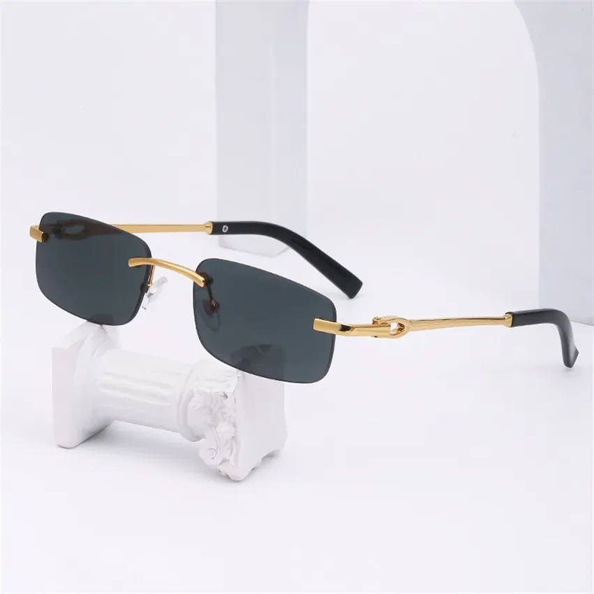 Rectangle Rimless Sunglasses Women Fashion Black Retro Square Frameless Sun Glasses For Men gafas de sol hombre