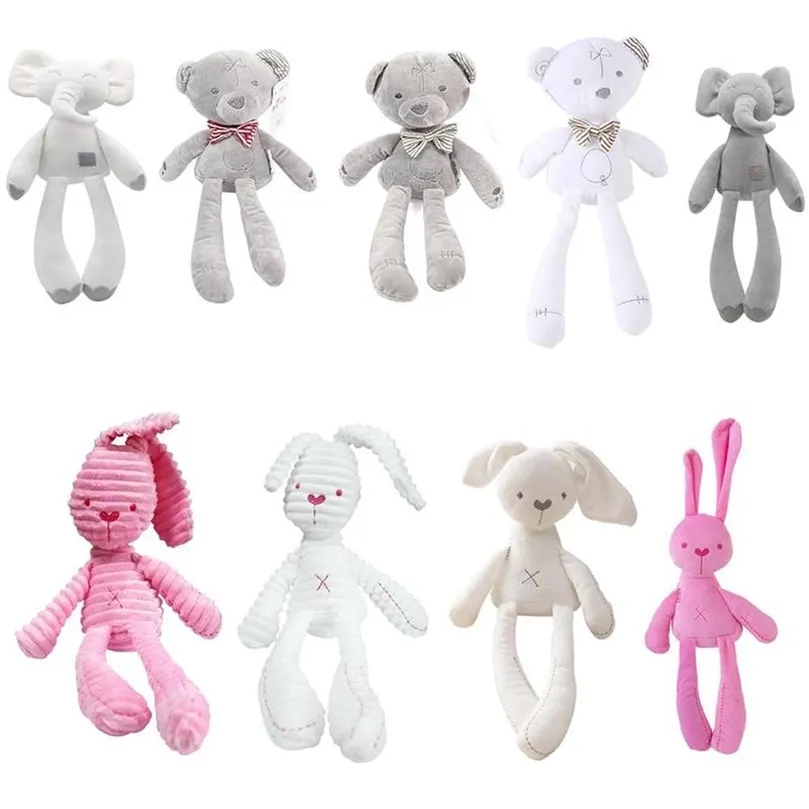 Simpatico coniglio orso bambola bambino morbido peluche giocattoli peluche coniglio coniglietto elefante orso bambole animali giocattoli per bambini placare giocattolo addormentato 220531