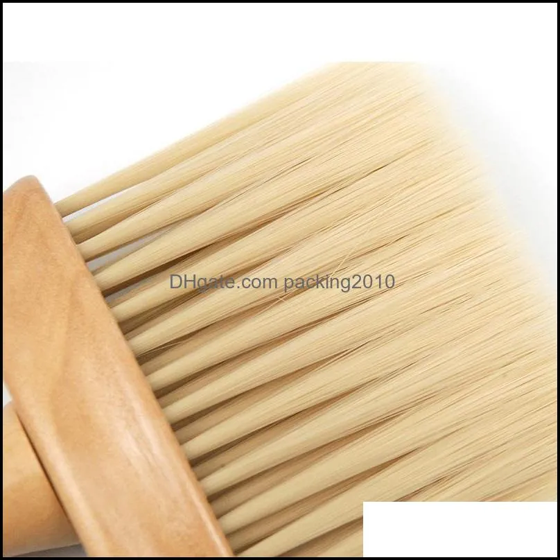 neck duster brush professional soft household hair wood handle cleaning brushes barber salon accessory tool paf12119