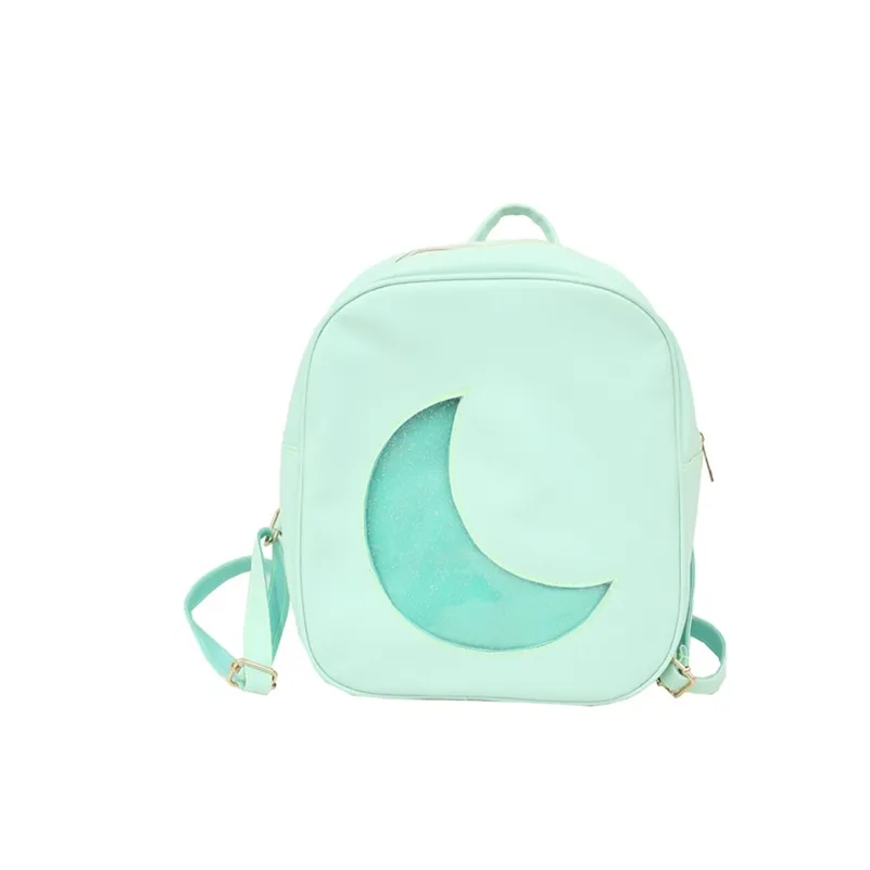 Ita torba w kształcie księżyca w kształcie plecaka przezroczyste okno Dzieci worki dla dzieci szkolne dziewczyny 220630