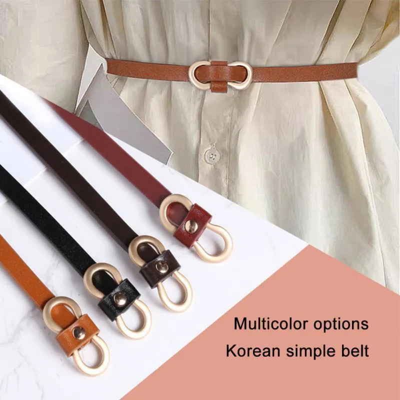 Cinture Cintura da donna Creativa con fibbia ad ardiglione Camicia Cappotto All-match Cintura da punzonatura gratuita Pantaloni in pelle stile coreano Jean