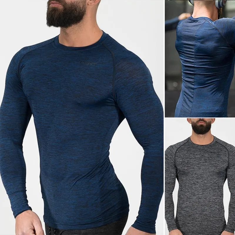 T-shirts pour hommes Sports et loisirs pour hommes Collants à séchage rapide Chemise à fond élastique à manches longues pour hommes