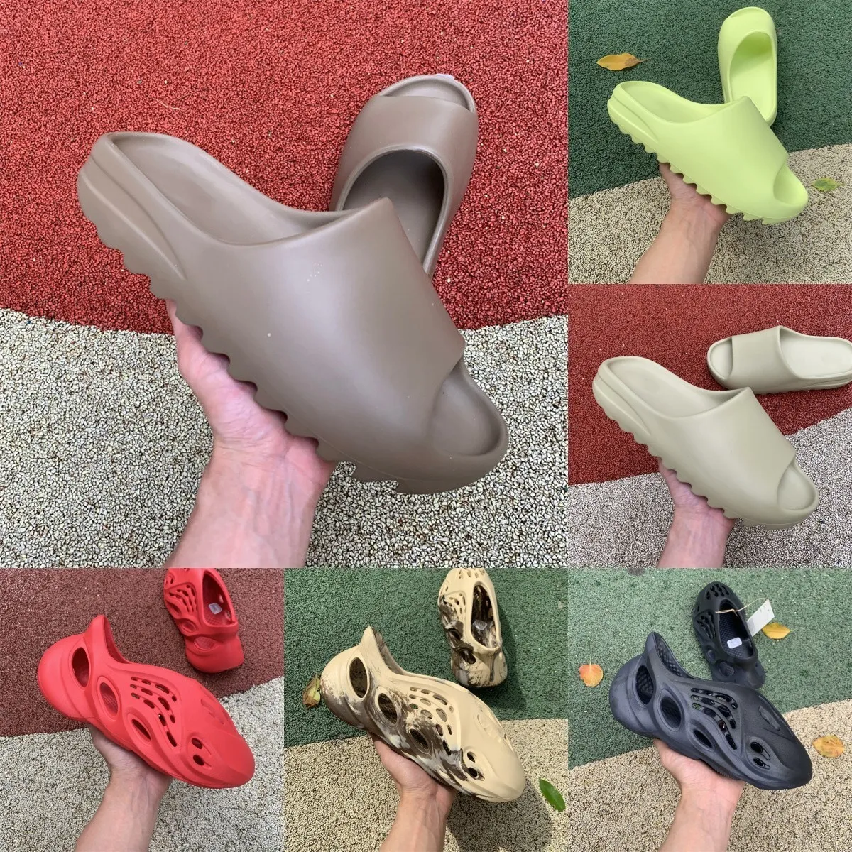 Glaasjes slippers Desert Sand Zomer Bruine Flat Mens Vrouwen Earth Bruine Resin Glijbaan Sandaal Graffiti Bot Rubber MXT MXT GRIJS Grijs Mineraal Blauw Vermillion Rode ontwerpers